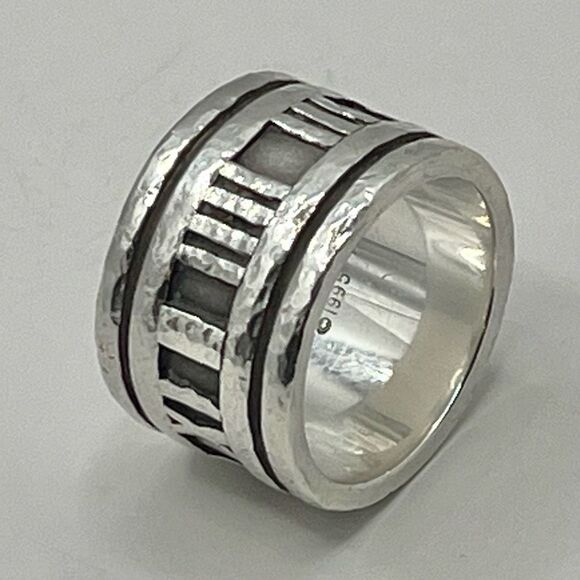 Vintage Tiffany Wide Atlas Silver Ring - Sz 4.75 - 5.0 - Picture 9 of 16